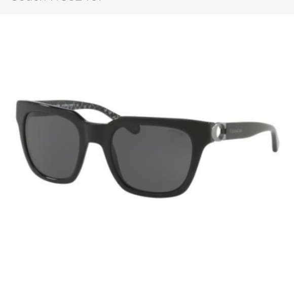 Coach HC8240F Black Square Sunglasses - Picture 1 of 9